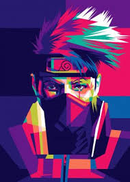 Kakashi Pop Art By Rachman Auliadi Metal Posters Displate Papel De Parede Anime Arte Naruto Ilustracao Pug