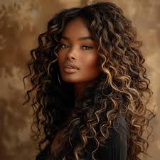 Blonde Highlight Bohemian Curly Hair Glueless Human Hair 13x4 Lace Front  Wig