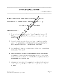 1 republic of south africa in the labour court of south africa, johannesburg judgment reportable case no: Notice Of Lease Violation South Africa Legal Templates Agreements Contracts And Forms