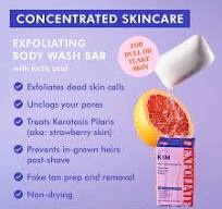 Beauty Kin, saponetta esfoliante per il corpo, per pelle secca e opaca, con  acido lattico e squalano, per trattamento cheratosi pilaris, peli ...