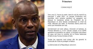 Foreign minister confirms president of haiti assassinated, first lady injured in attack at their home. Bst3emwa3pddqm