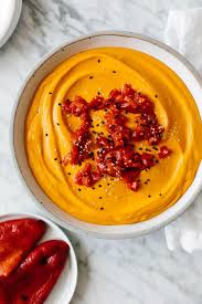 Roasted Red Pepper Hummus Downshiftology Roasted Red Pepper Hummus Red Pepper Hummus Stuffed Peppers