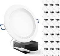 Sunco 24 Pack 4 Inch LED Recessed Light, Ceiling Canless Recessed Lights,  Baffle Trim Ultra Thin, 850 LM, 10W, 5000K Daylight, Dimmable, Wafer Thin  ...