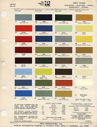 1972 Mustang Paint Chip Card With Paint Mixing Codes Maine
