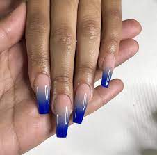 Pin By Dezzi Dale On Dezzii Boo S Blue Ombre Nails Blue Prom Nails Blue Acrylic Nails