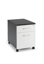 You can finally clear the clutter from your desktop and rely on an organizational tool that makes it easy to quickly locate, identify, and safely store documents. Graphite Grey And White Under Desk Mobile Pedestal With Silver Handles