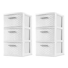 Easy pull driftwood handles allow drawers to open and close effortlessly. Sterilite 3 Drawer Weave Tower White Case Of 2 Walmart Com Walmart Com