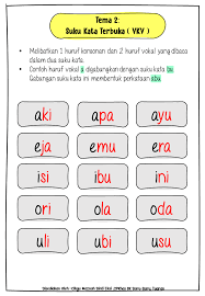 Membaca perkataan tiga suku kata terbuka bahagian 1. Facebook