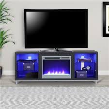 Ameriwood Home Lumina Fireplace Tv Stand For Tvs Up To 70 Wide Black Oak Lights Up With A Blue Hue Comes In Blac Fireplace Tv Fireplace Tv Stand Tv Stand