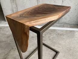 Walnut Waterfall C Table In 2020 Modern Table Legs Steel Furniture Design Coffee Table Wood