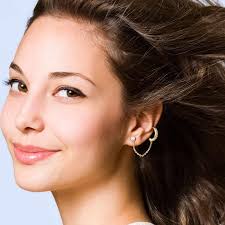 14K Gold Hoop Earrings for Women Stylish Double Hoop Earrings Gold Chain  Earring