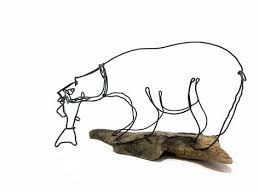 Bear With Fish Wire Sculpture Bear Art Bear Wire Sculpture Bear Art Wire Sculpture Wire Art