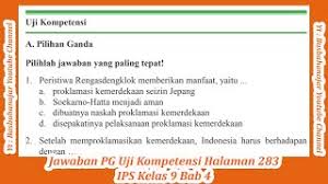 Check spelling or type a new query. Jawaban Pg Uji Kompetensi Halaman 283 Ips Kelas 9 Bab 4 Youtube