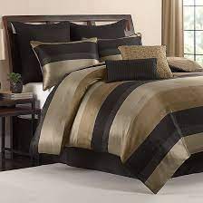 King Size Set Comforter 8 Piece Bed Bedding Black Gold Luxury New Free Shipping Bedroom Comforter Sets Comforter Sets Gold Bedroom