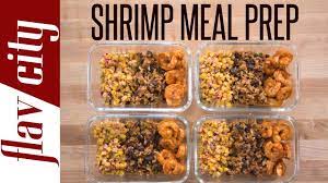 A Full Shrimp Taco Meal Prep With All The Sides Dishes This Is A Dairy Free Gluten Free Recipe With Seafood And Is Perfect F Meal Prep Meals Shrimp Meal Prep