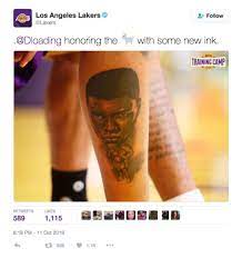Anybody that has tattoos has a story behind each piece of ink. Nba Tattoos D Angelo Russell S Muhammad Ali Tattoo