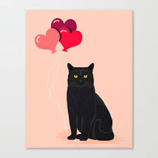 We have some steampunk cats, silhouettes, and retro retro black cat clip art. Black Cat Love Balloons Valentine Gifts For Cat Lady Cat People Gifts Ideas Funny Cat Themed Gifts Canvas Print By Petfriendly Society6