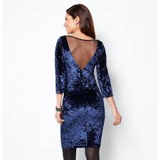 Chez 3 suisses la livraison à. Robe En Velours Et Dentelle Manches 3 4 Femme Bleu 3 Suisses