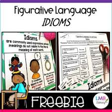 free figurative language idioms anchor chart and activity