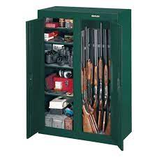 I have a little 3m basket that attaches to the door to hold my sponges, toilet chemicals, and disinfecting wipes. Stack On 16 To 31 Gun Convertible Double Door Security Cabinet Hunter Green Walmart Com Walmart Com