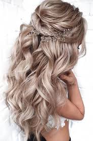 Long hairstyle for men with thick hair. 39 Pinterest Wedding Hairstyles Ideas Pinterest Wedding Hairstyles Long Blonde Half Up Loose Curls Mpobedinska Hair Vine Wedding Bridal Hair Vine Hair Styles