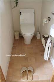 トイレの床 リフォーム完了 大好きに囲まれたくらし トイレ クッションフロア 無印良品の家 トイレ 床 タイル