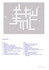 Family Ties Crossword English Esl Worksheets For Distance Learning And Physical Classrooms