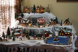Our Snowvillage Love Love Love It My Hubby Made My Display Table Christmas Village Display Christmas Village Houses Christmas Town