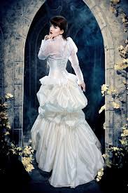Steampunk Wedding Gown Elegant In Ivory And Gold Silk Victorian Bustle Dress Custom To Victorian Wedding Dress Steampunk Wedding Dress Edwardian Wedding Dress