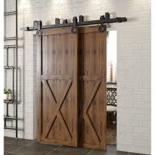 What type of wood do you use to make a barn door? Homacer Gear Bypass Barn Door Hardware Kit Wayfair