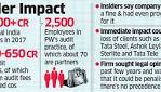 Price Waterhouse suffer revenue hit,