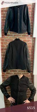 Vince Varsity Wool Jacket Leather Sleeves M Wool Jacket Leather Sleeve Leather Jacket