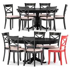 Solid walnut wood finish for durability and longevity. Vintner Black Wood Dining Table And Chairs 3d Model Download 3d Model Vintner Black Wood Dining Table And Chairs 106271 3dbaza Com