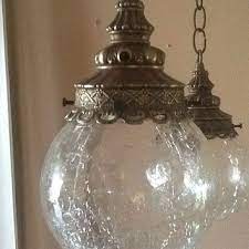 Antique Vintage Hanging Light Fixture 2 Cracked Glass Globes 1930s Hanging Lights Hanging Light Fixtures Light Fixtures