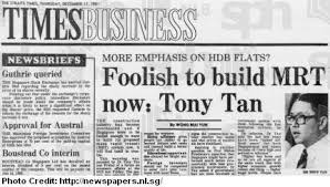 Business Times Mrt Article 1981 Singapore Rapid Transit Journey