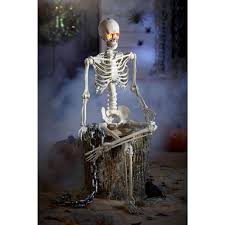 5 Ft Halloween Prop Poseable Skeleton W Led Illumination Holiday Decoration Halloween Skeletons Halloween Spider Decorations Animated Halloween Decorations