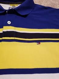 Black And Blue Striped Polo Shirt Tommy Hilfiger Vintage Striped Polo Shirt Medium In Navy Blue Yellow And White Fashion Clothing Shoes Acc Striped Polo Shirt Tommy Hilfiger Vintage Shirts