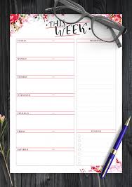 Weekly planner templates and 50+ printable week calendar templates and weekly schedule templates to organize your tasks and appointments. Printable Weekly Planner Templates Download Pdf