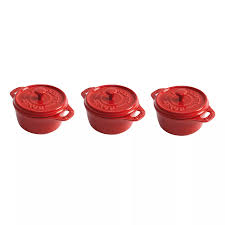 Amazon.Com: Le Creuset Stoneware Set Of 4 Mini Cocottes With Cookbook, 8  Oz. Each, Marseille: Dutch Ovens: Home & Kitchen