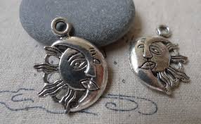 Maybe you would like to learn more about one of these? 10 Pcs Antique Silver Half Sun Moon Face Charms A7037 Verycharms