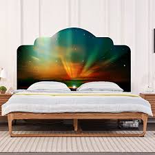 Look through art above headboard pictures in. Headboard Wall Decal Headboard Dorm Decor 3d Colorful Aurora Wall Stciker Vinyl Bedroom Wall Art Decor For Home Decoration Full Size 30 Hx34 W Buy Online In Cayman Islands At Cayman Desertcart Com Productid 53011878