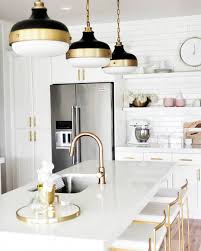 Black And Brass Kitchen Pendant Light Whitelanedecor Whitelanedecor Feiss Cadence Pendant Black And Gold Kitchen Lights 4 By 16 Subway Tile B Home Decor Kitchen Updated Kitchen Kitchen Interior