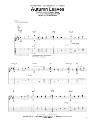 Tal Farlow Autumn Leaves Sheet Music Pdf Notes Chords Jazz Score Guitar Tab Download Printable Sku 155519