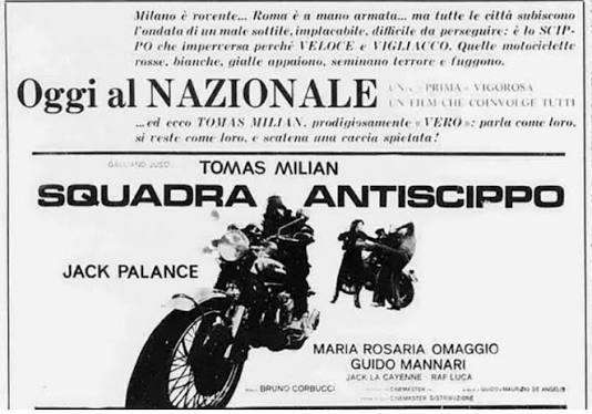 Tomas - Il 10 marzo 1976 usciva nelle sale "Squadra Antiscippo", appena due  settimane dopo "Roma a mano armata". Sempre nel 1976, usciranno "Il Trucido  e lo Sbirro" (27 agosto), "Liberi armati