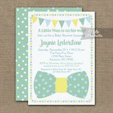 Little bows, pink toys, little toys, lifetime of joys. Baby Shower Invitations Mint Blue Yellow Little Gentleman Bow Tie Printed Nifty Printables