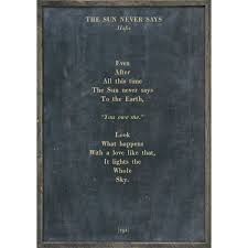 The Sun Never Says Poetry Collection Art Print Jack And Jill Boutique