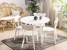 This way, you can utilize the bench to seat more people. 4 Seater Dining Set White Roxby Beliani Fi
