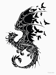 Black And White Dragon Tattoo Designs Game Of Thrones Dragon Illustration T Shirt By Foxswear Redbubble Dragon Tattoo Black And White Dragon Illustration Dragon Silhouette