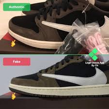 Aj1 Ts Low Lc Guide Toe Box Travis Scott Fake Shoes Fake
