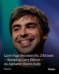 Google cofounder Larry Page passed Oracle's Larry Ellison